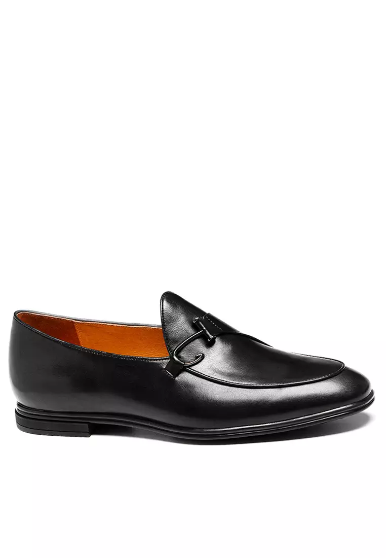Mens black buckle clearance loafers