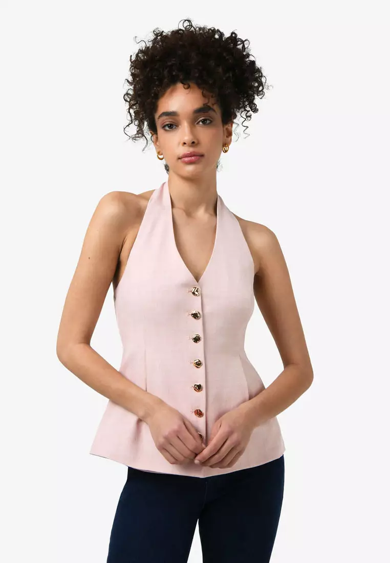 Lola Halter Neck Peplum Vest