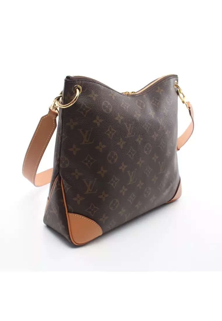 LOUIS VUITTON Berri MM Monogram Canvas Hobo Bag Brown