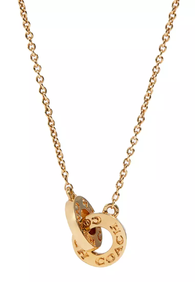 Buy Coach Interlocking Open Circle Pendant Necklace in Gold