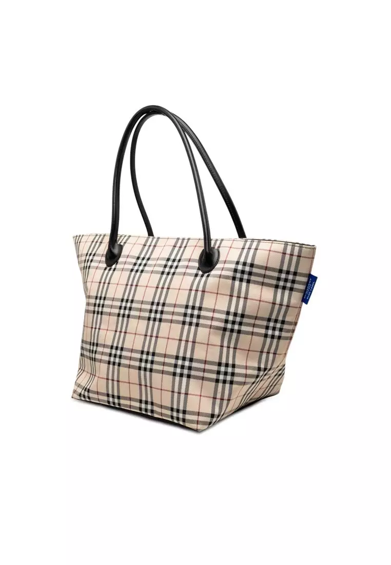 Pre-Loved Burberry House Check Canvas Tote