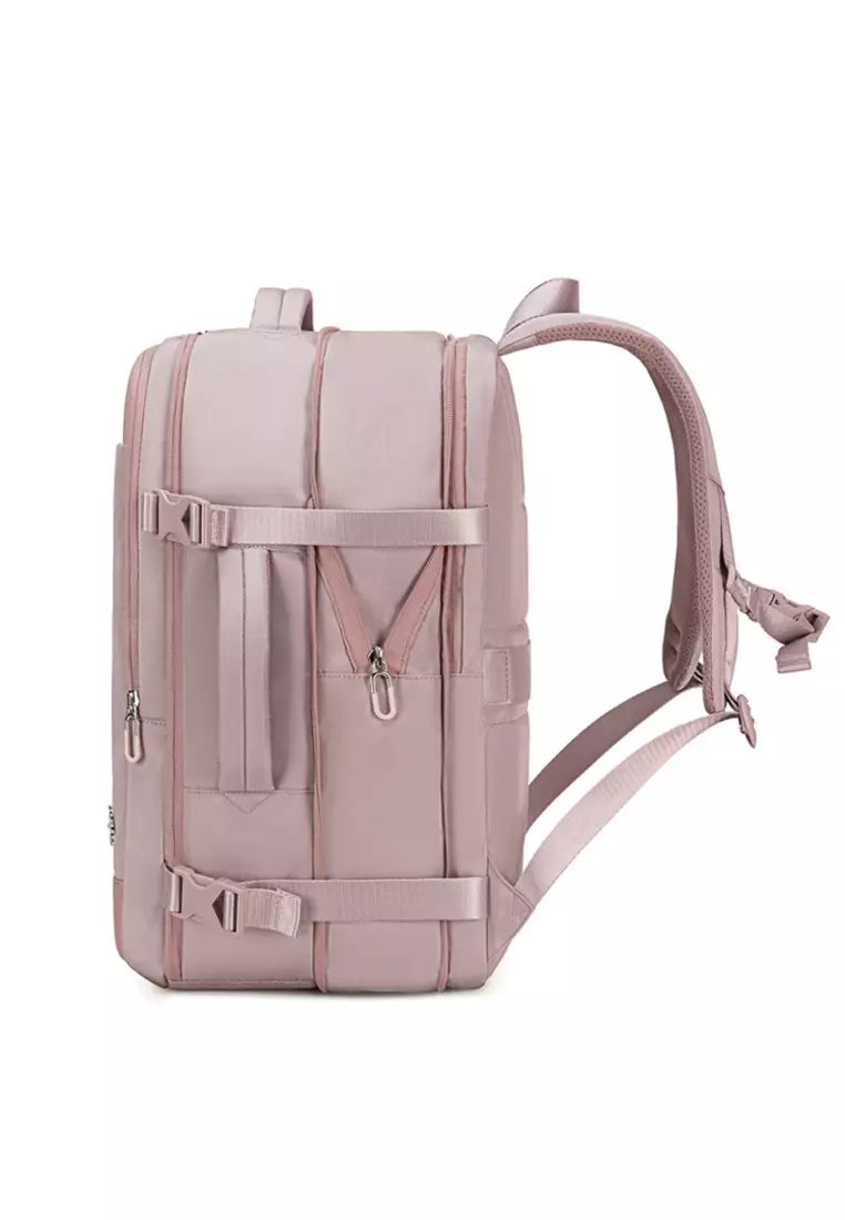 Waterproof Expandable 3 Zipper Suitcase with USB Port Large Backpack for Women