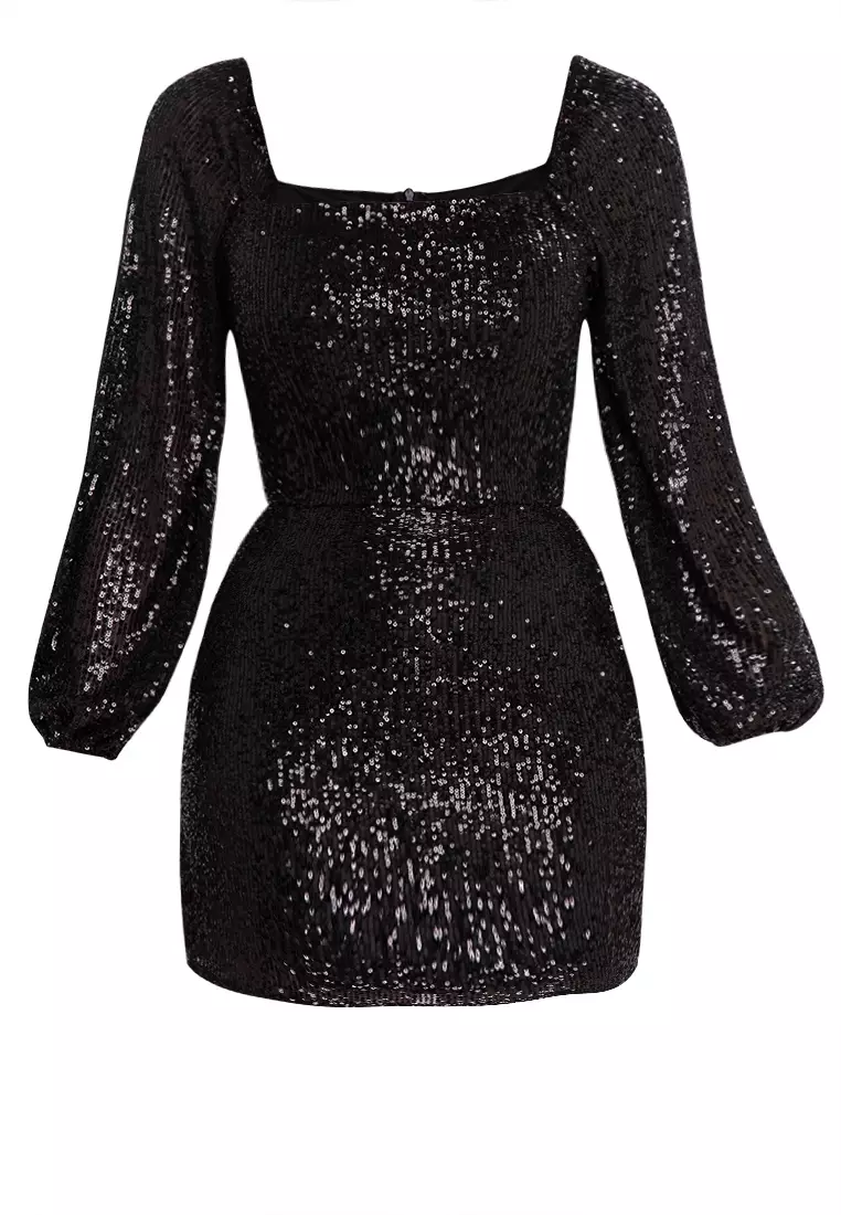 Buy Heather Clothing Zohar Long-sleeved Sequin Mini Dress 2023 Online ...