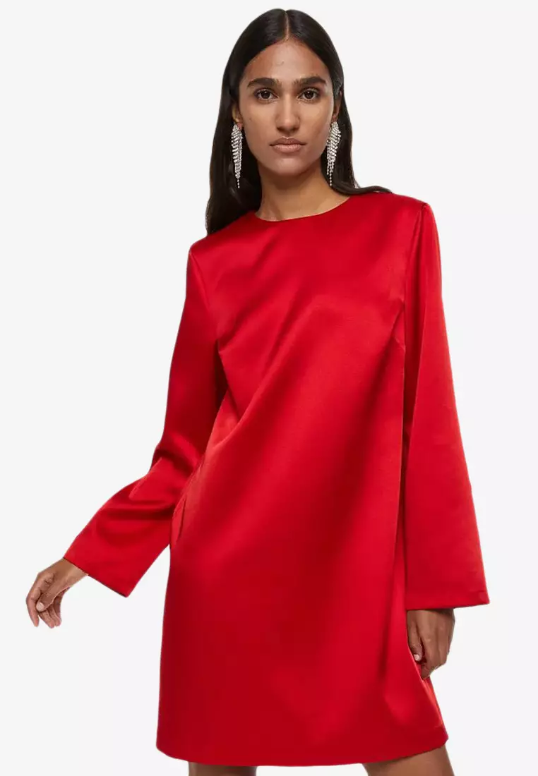 H&m red mini outlet dress