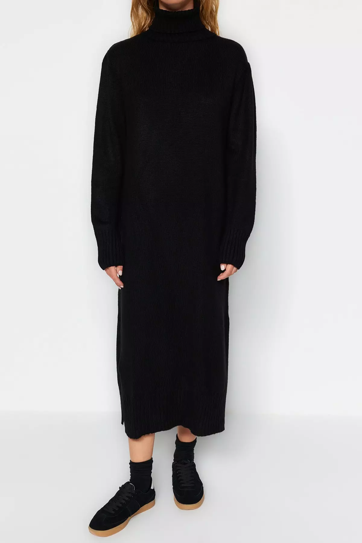 Midi Knitwear Turtleneck Dress