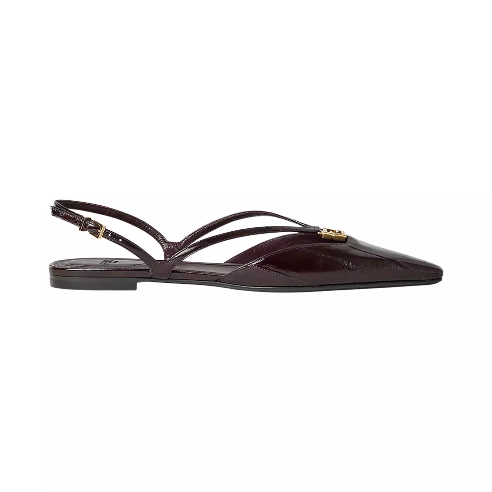 FFold Hagfish Leather Flats Brown