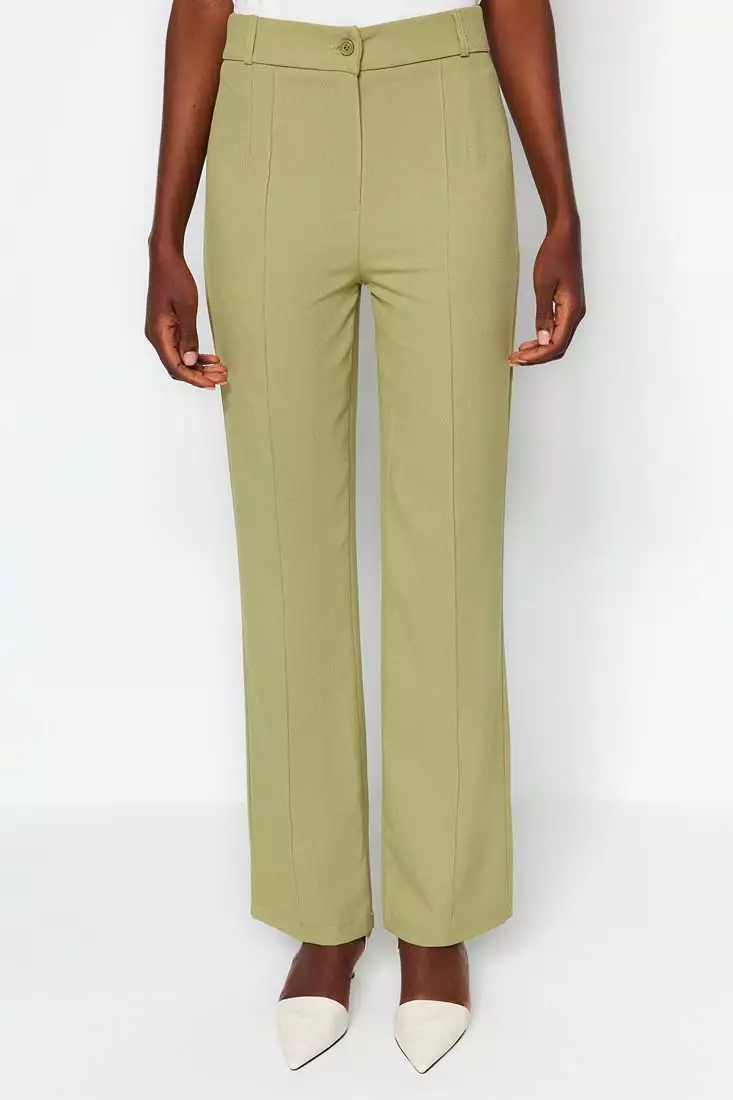 High Waist Straight Cut Trousers
