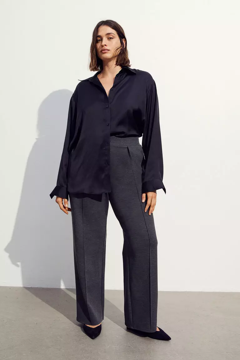 High-waisted tailored trousers