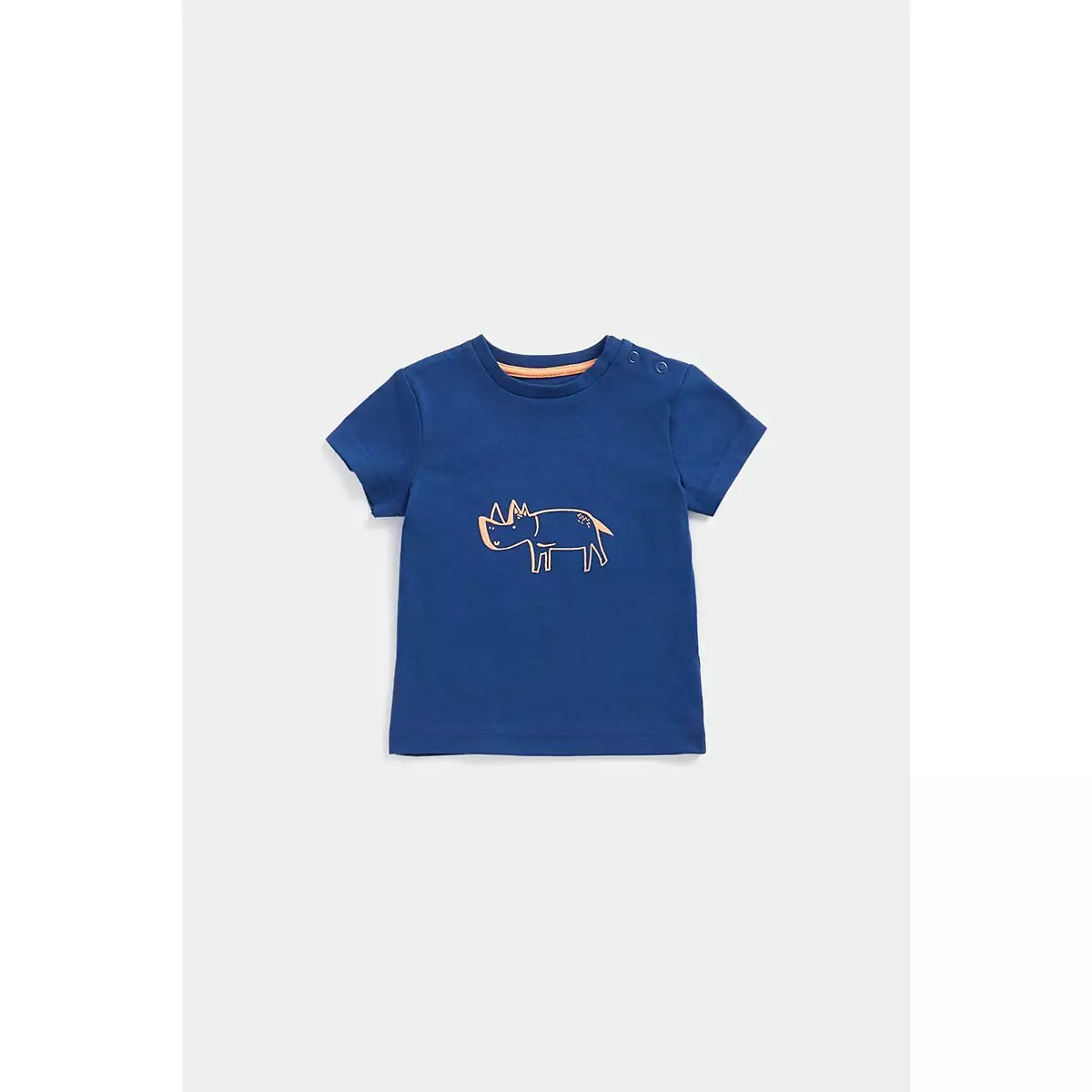 Mothercare Checked Shirt and Rhino T-Shirt Set - Set Kaos & Kemeja Bayi Laki-laki (Biru)