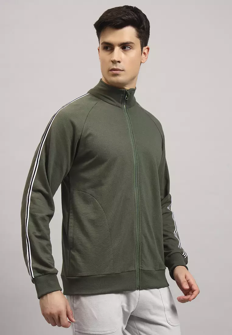 Men's CoreSync High-Neck Performance Green Jacket