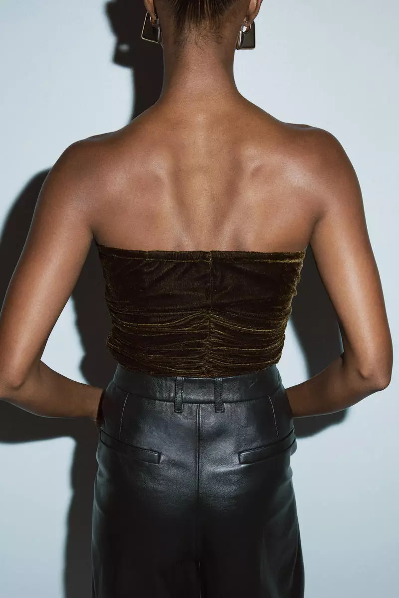 Draped bandeau top
