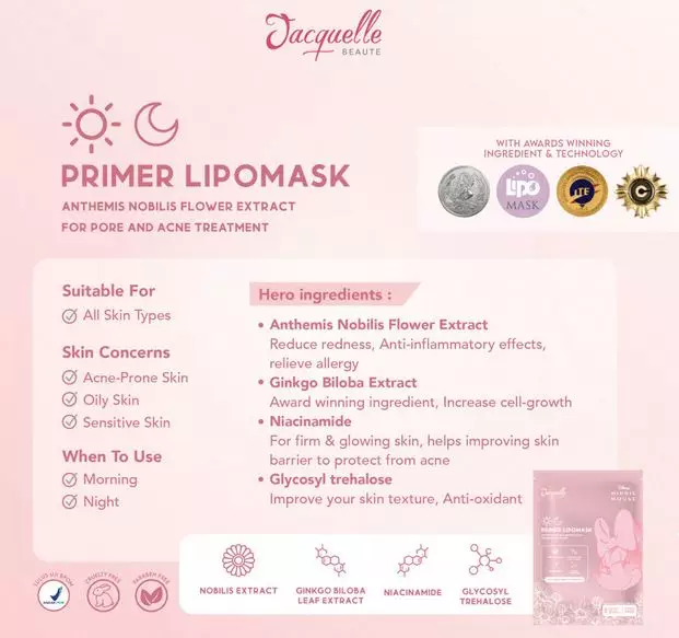 Jacquelle Disney Edution Primer Lipo Mask - Acne Care