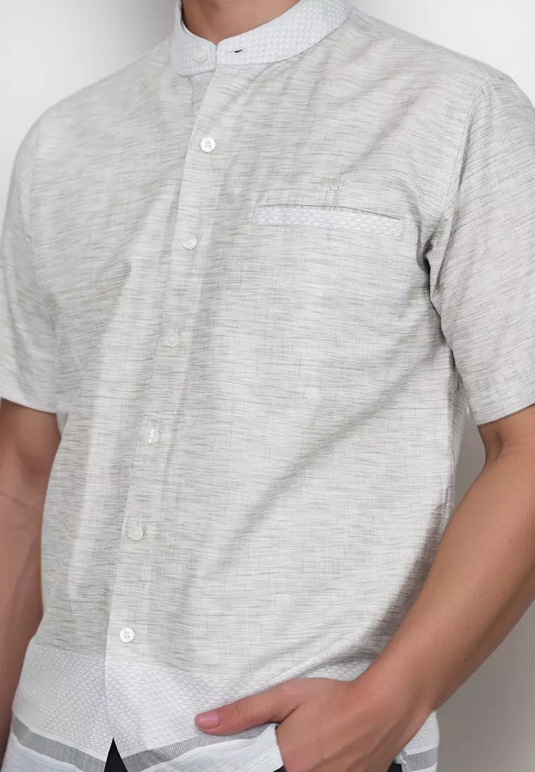 Crocodile KOKO Katun | Lengan Pendek Corak Tradisional Kemeja | Relax Fit 1172