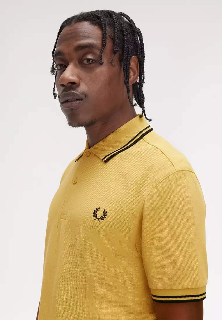 Fred Perry M3600 Twin Tipped Fred Perry Shirt (Honeycomb / Navy / Navy)