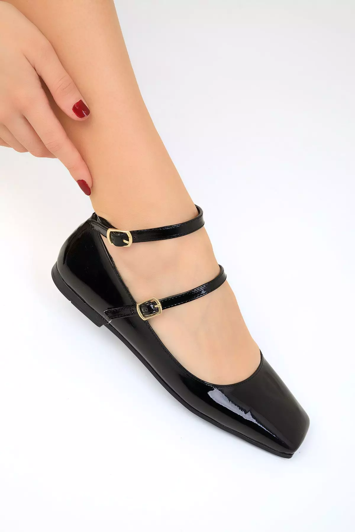 Double Buckle Flats