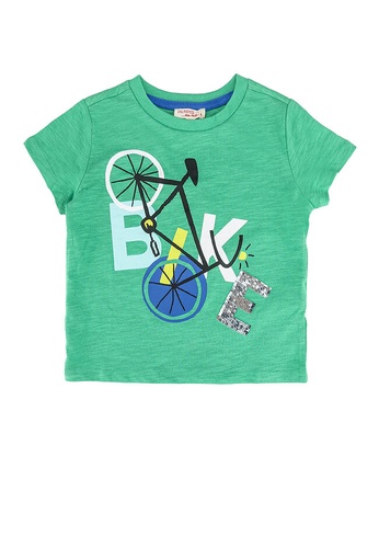 Du Pareil Au Même (DPAM) green Green Bike Print Short Sleeve T-shirt CEEADKA759A55FGS_1