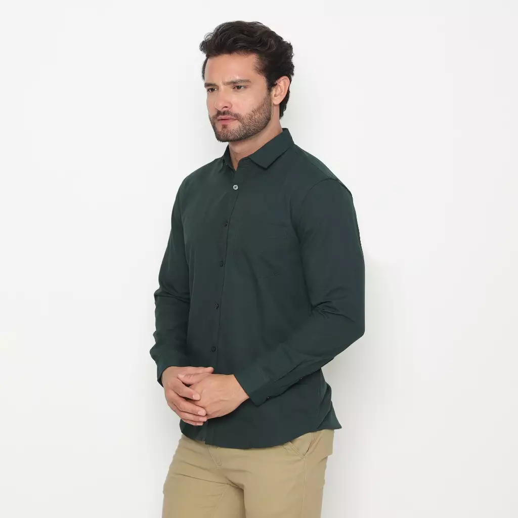 AMK Kemeja Pria Lengan Panjang SHS Mateo L/s Green