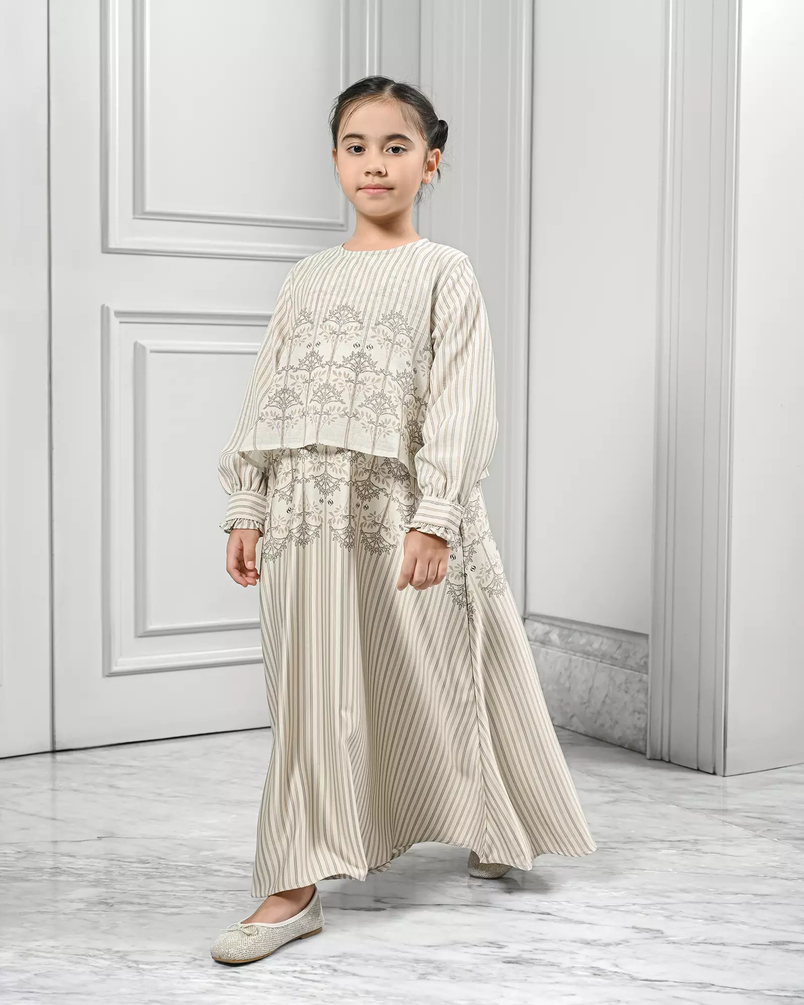 Geulis.id KIDS HANALIKA MAXI DRESS / DRESS ANAK / BAJU LEBARAN - MOCCA