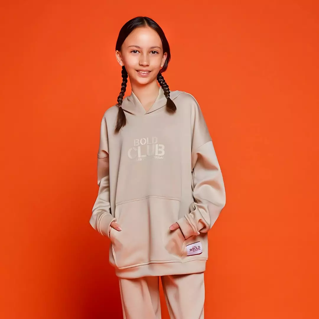 BOLD&KO Bk Limitless Loose Fit Track Suit for kids Cream