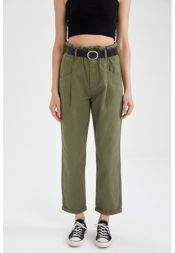 DeFacto green High Waist Pleated Trousers 20935AA794C71BGS_1