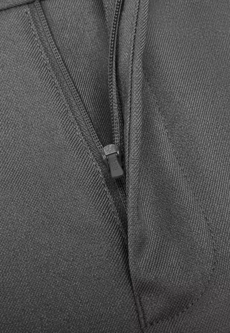 Teflon Smart Fit Twill Suit Pants with Elastic Waist Band