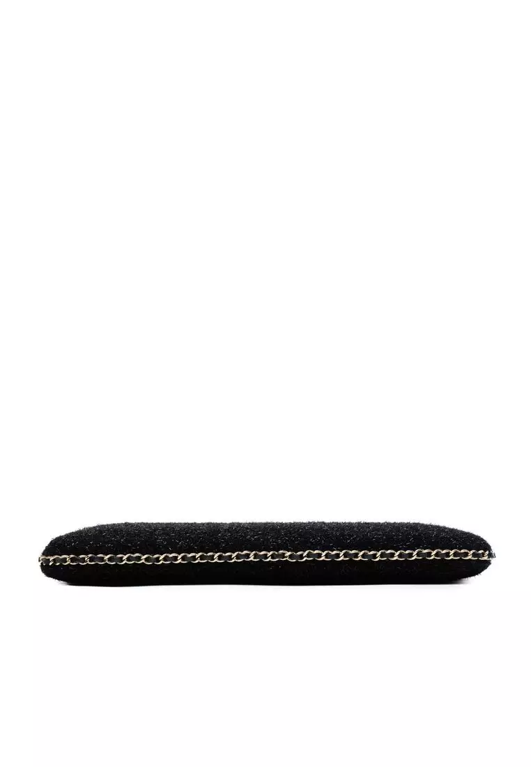 Pre-Loved Chanel Cc Tweed Chain Around Tablet Holder Crossbody