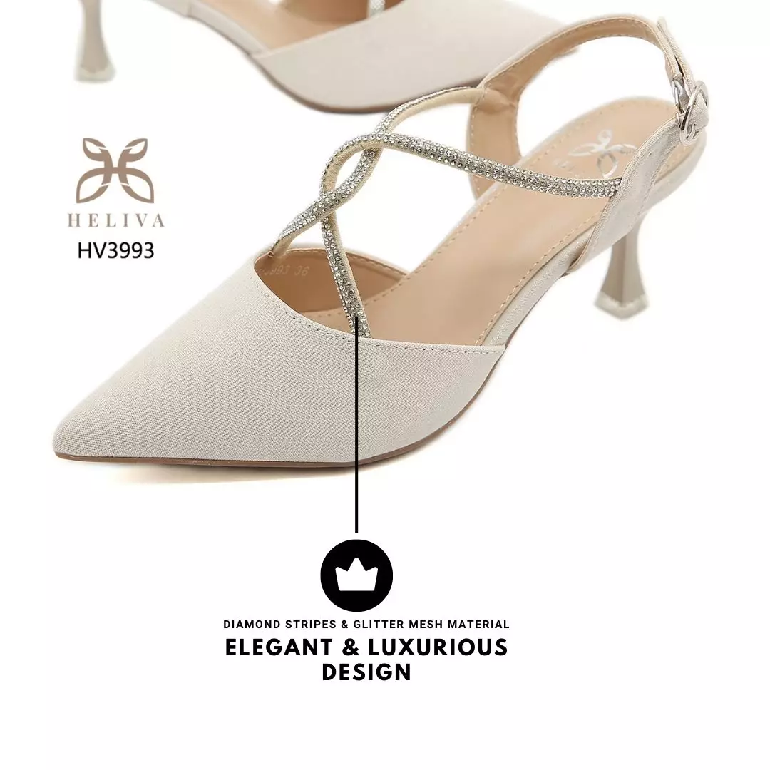 Heliva Kimberly High Heels Glitter Strap Rhinestone Sol 6.5cm HV3993