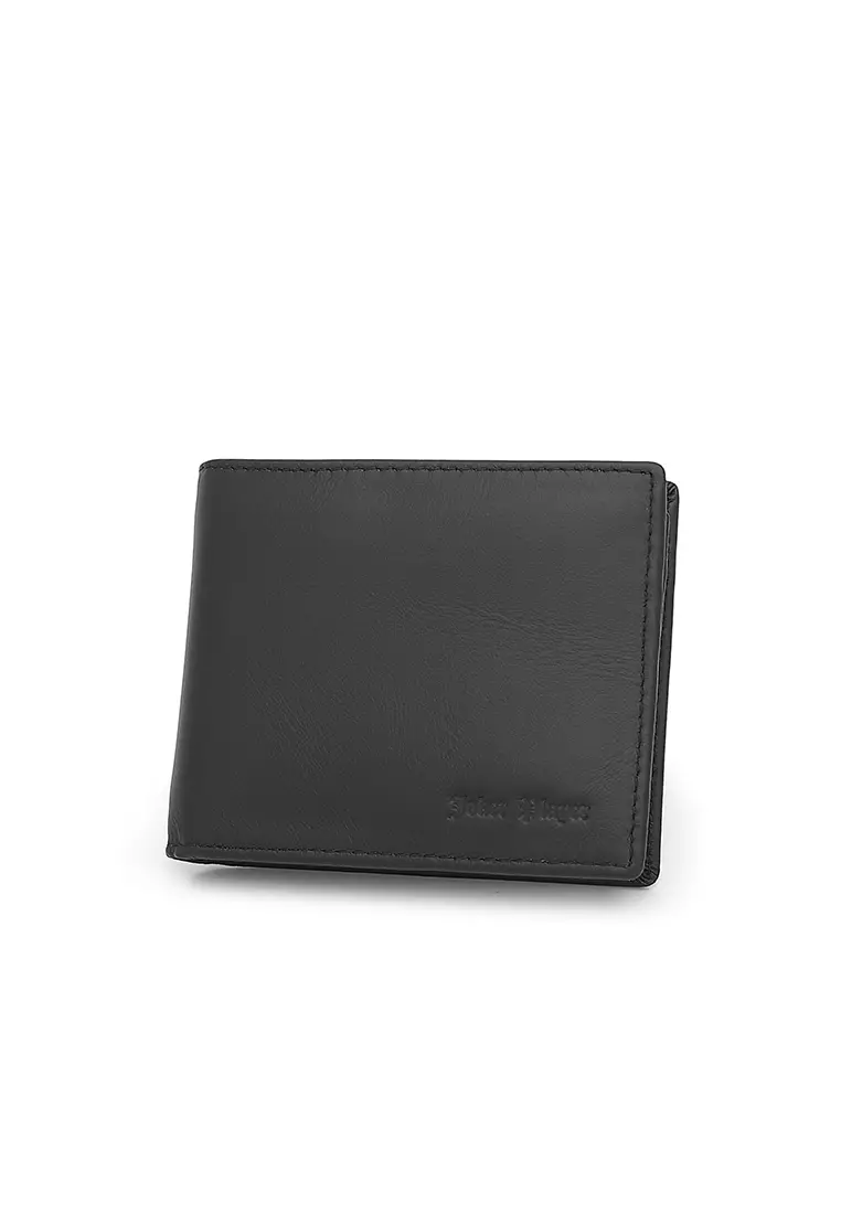 Men's Genuine Leather RFID Blocking Wallet - Black