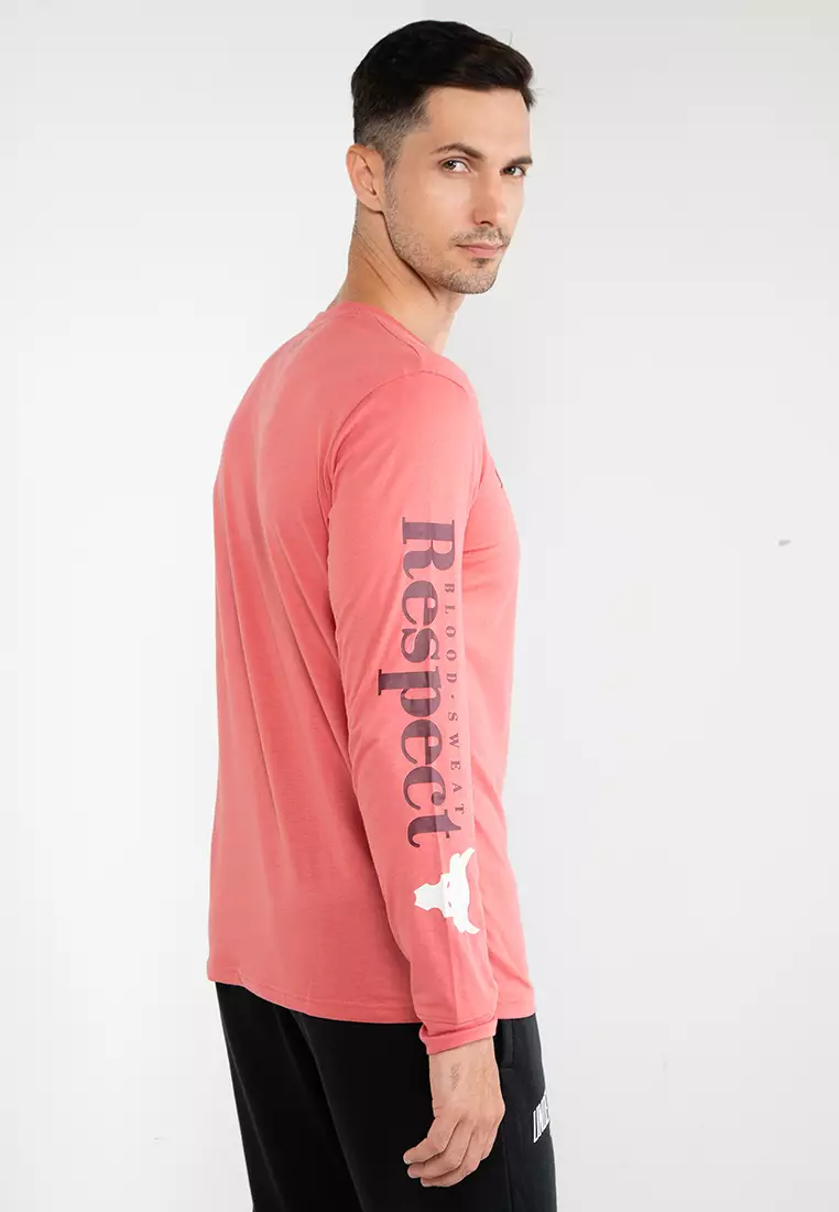 Pink under armour long sleeve shirt discount