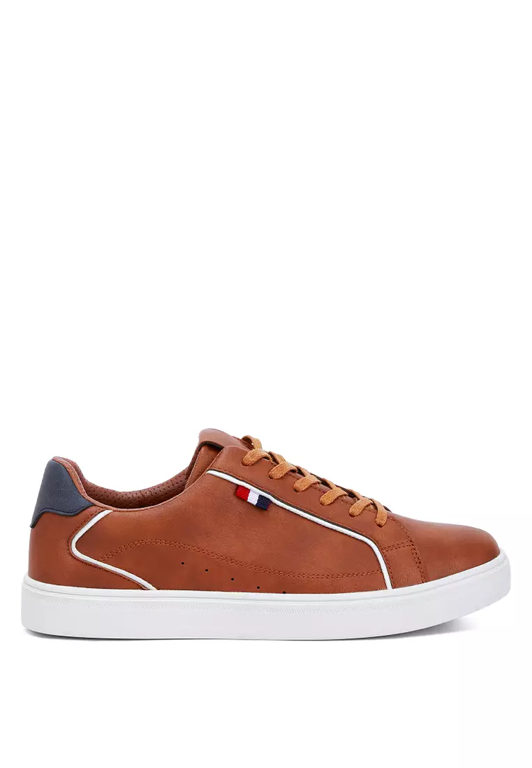 Discount on London Rag  shoes - SKU: Men's Low Top Lace-up Sneakers in Tan