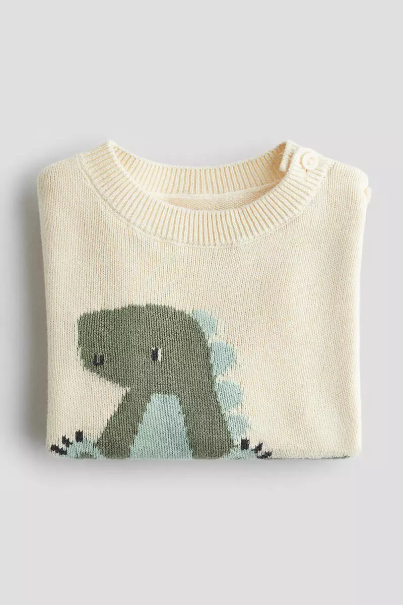 Jacquard-knit cotton jumper