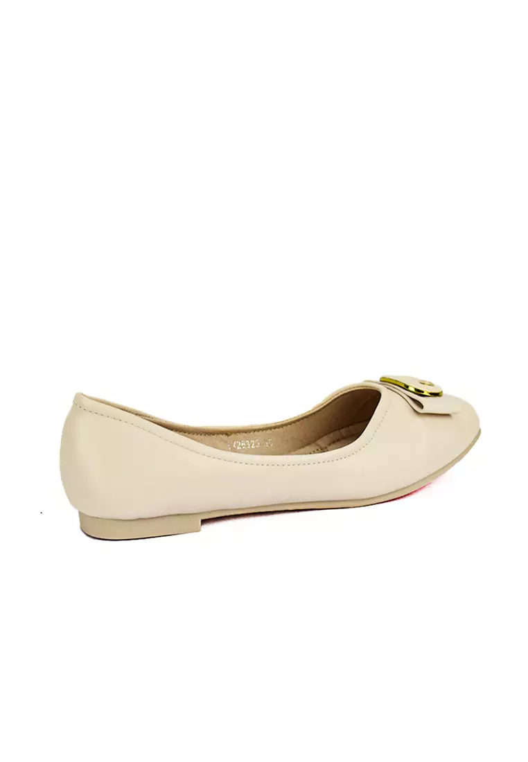 Women's Ballet Flats Shoes LX 26325 Bone C49
