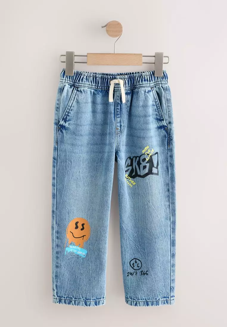 Pull on Denim Graffiti Jeans