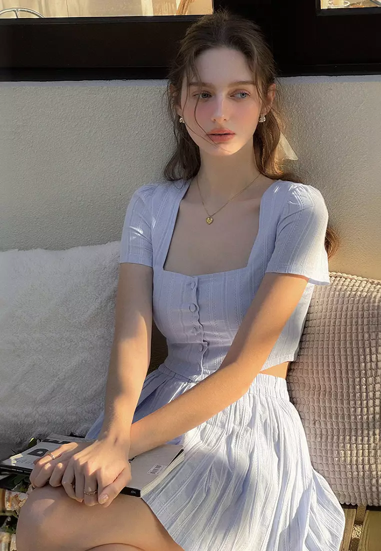 Sporty Chic Top and Skirt Set