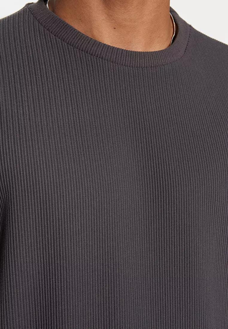 Crew Neck Textured T-Shirt