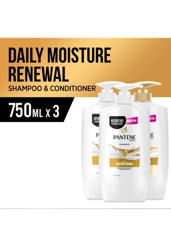 Buy Pantene Bundle Of 3 Pantene Shampoo Daily Moisture Renewal 750ml X 2 Conditioner 750ml Online Zalora Singapore