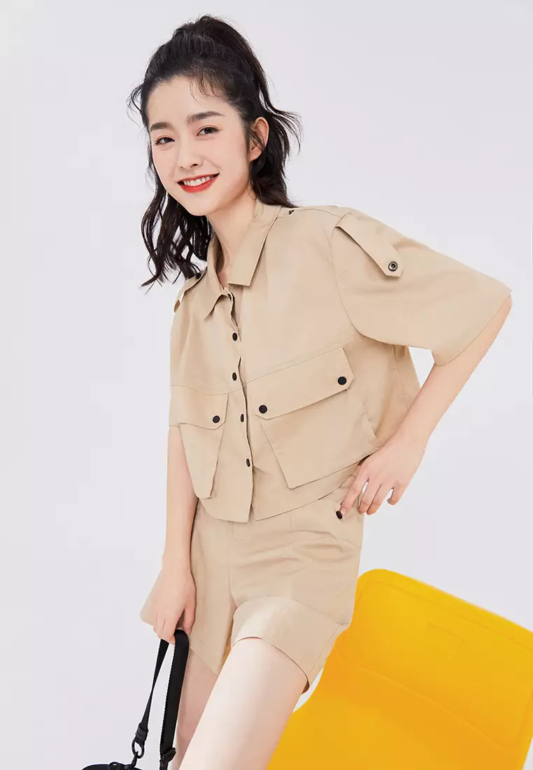 Linen Cropped Blouse