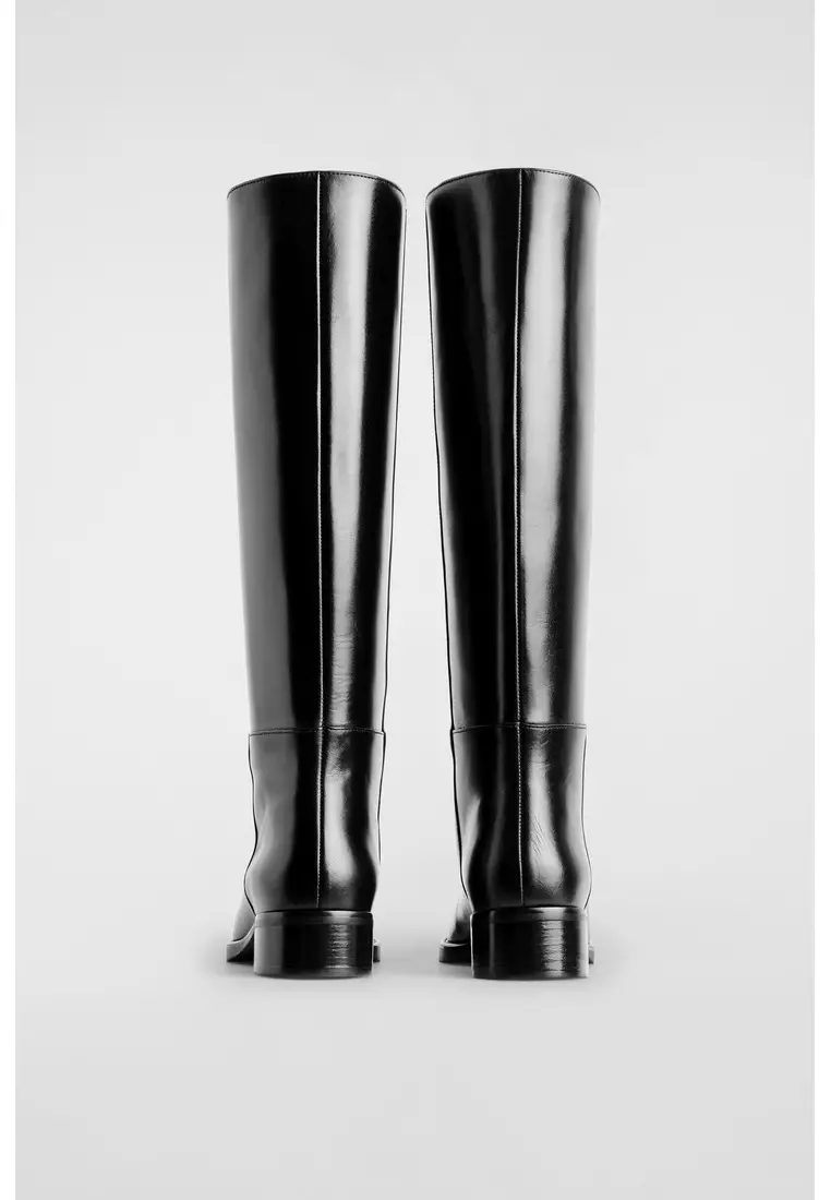 LEATHER KNEE-HIGH BOOTS