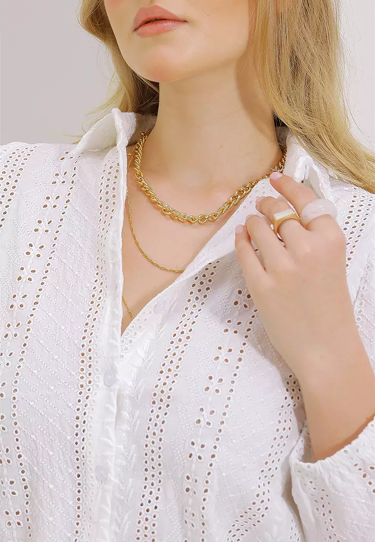Long Sleeves Lace Shirt