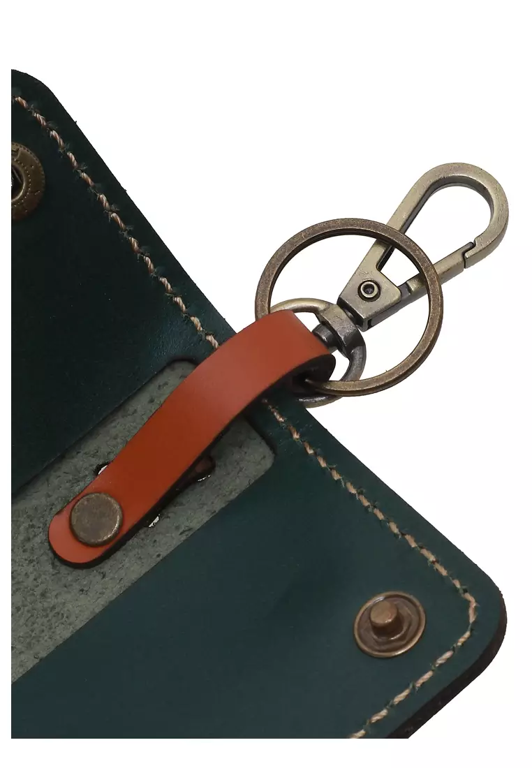 Elgreno Dompet STNK Gantungan Kunci Mobil Motor Handmade Material Genuine Leather Kulit KH3 ORIGINAL - Green