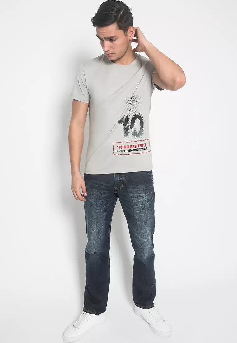 LGS - Kaos Casual Pria - Lengan Pendek - Gambar Sablon - JTS.328.N2966F.01.C