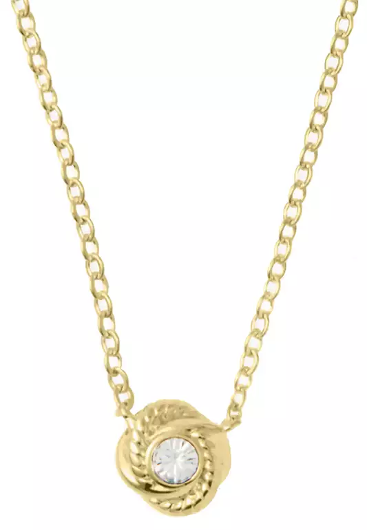 Infinity & Beyond Knot Mini Pendant Necklace in Clear/ Gold o0ru2833