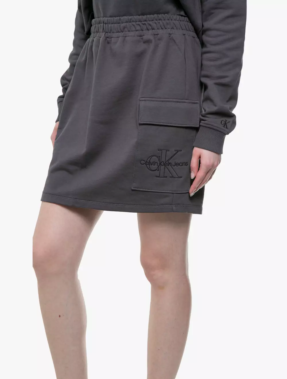 CALVIN KLEIN JEANS - EMBROIDERED LOGO SKIRT - Black - black