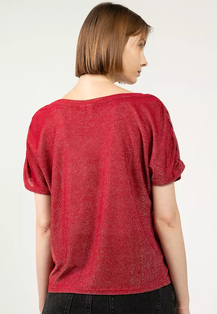 Short Sleeve V-Neck Jersey Top