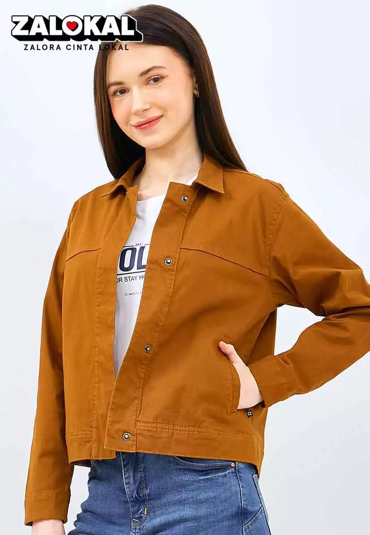 C2 Kieran Brown Crop Outer Wanita