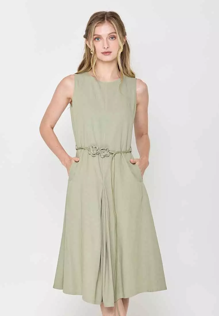 Buy Paperdolls Ayleen Sleeveless Dress with Flower Belt 2026 Online |  ZALORA Philippines
