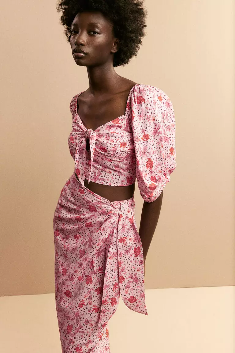 Jual H&M Linen-blend wrap skirt Original 2025 ZALORA Indonesia ®