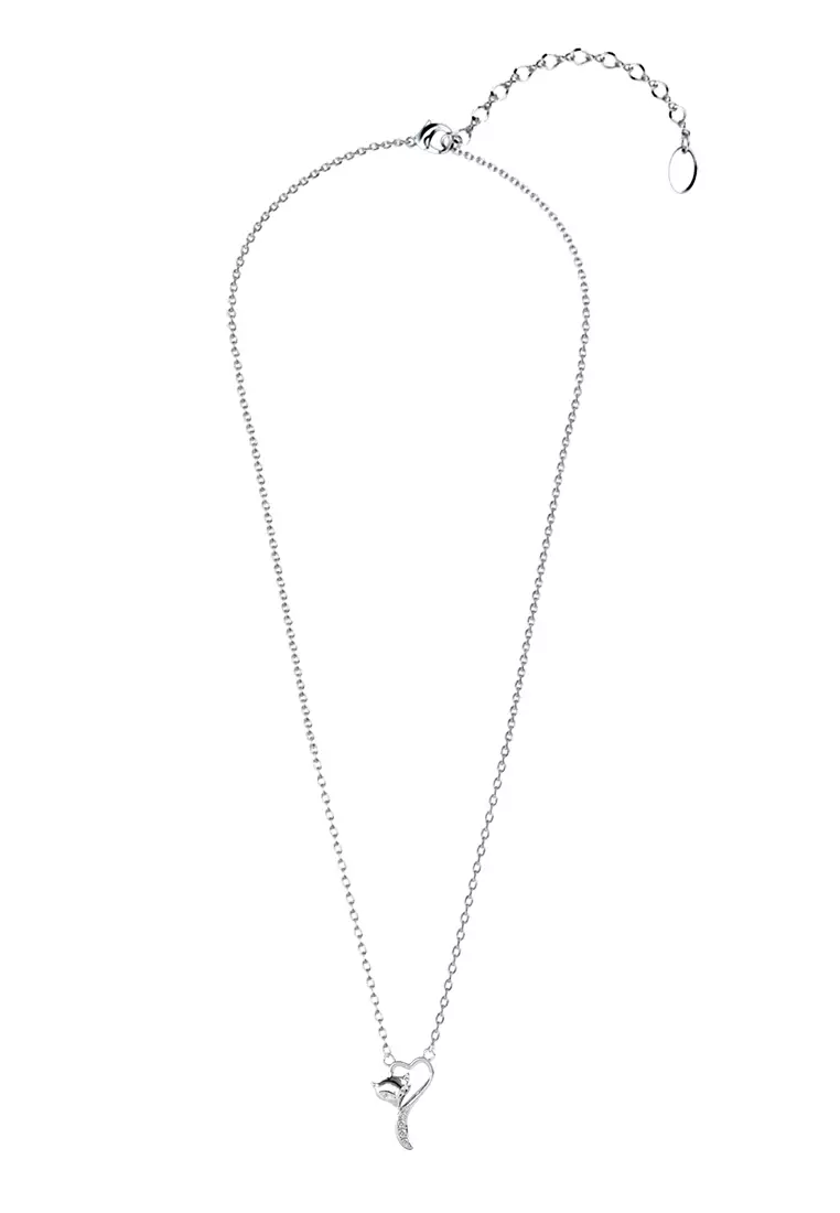 Fox Love Pendant WG - Kalung Crystal by Her Jewellery