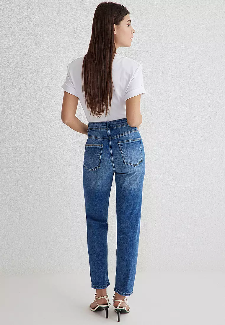 High Waist Comfort Mom Jeans