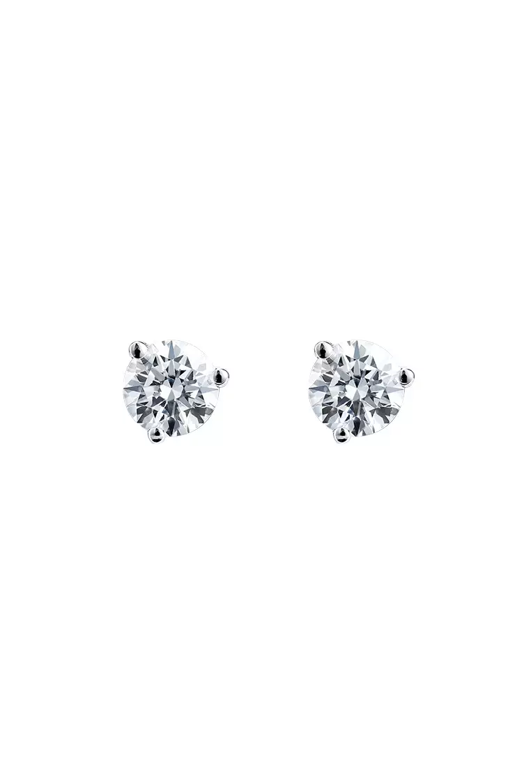 HABIB Round Diamond Stud Earrings in 750/18K White Gold 456431120-0.20